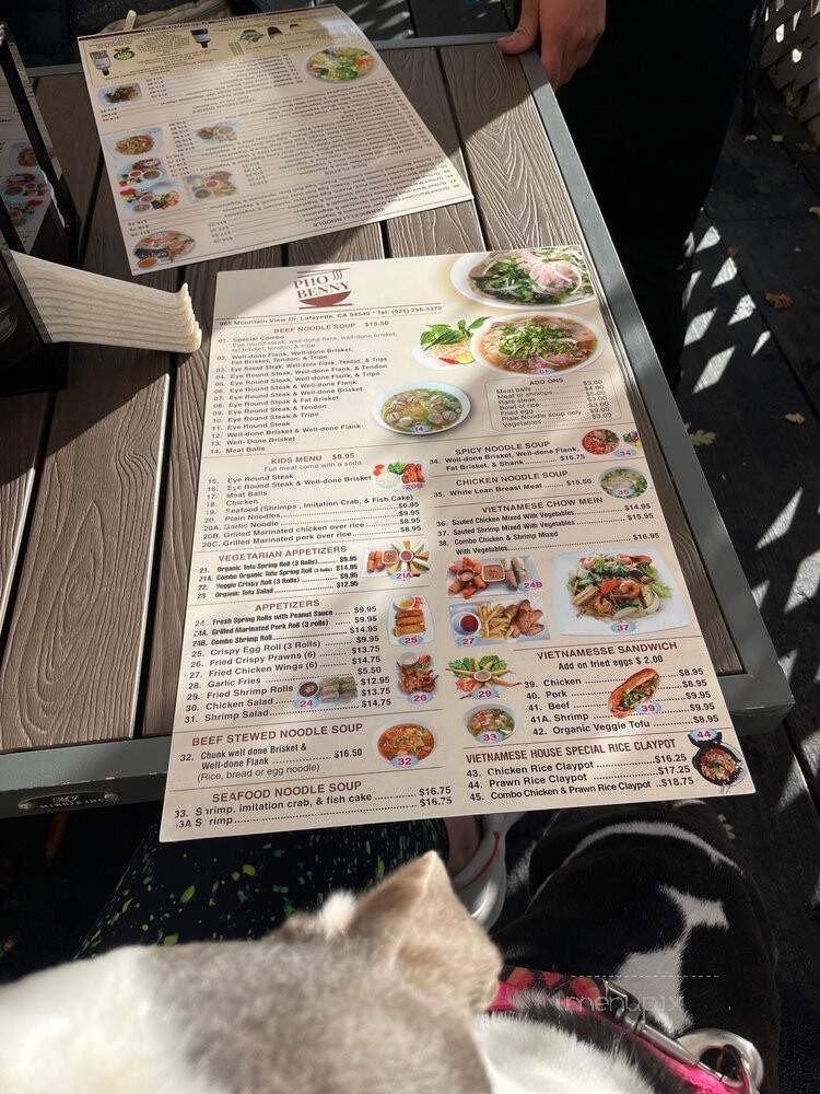 Pho Benny - Lafayette, CA menu_pic