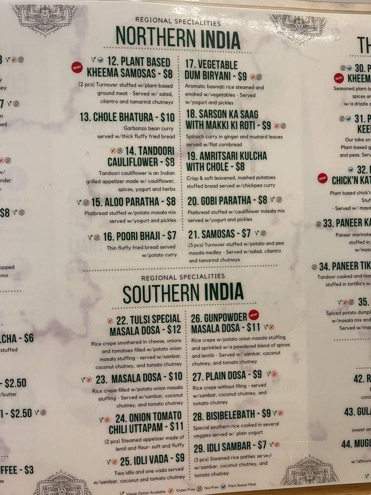 Tulsi Indian Eatery - Northridge, CA menu_pic