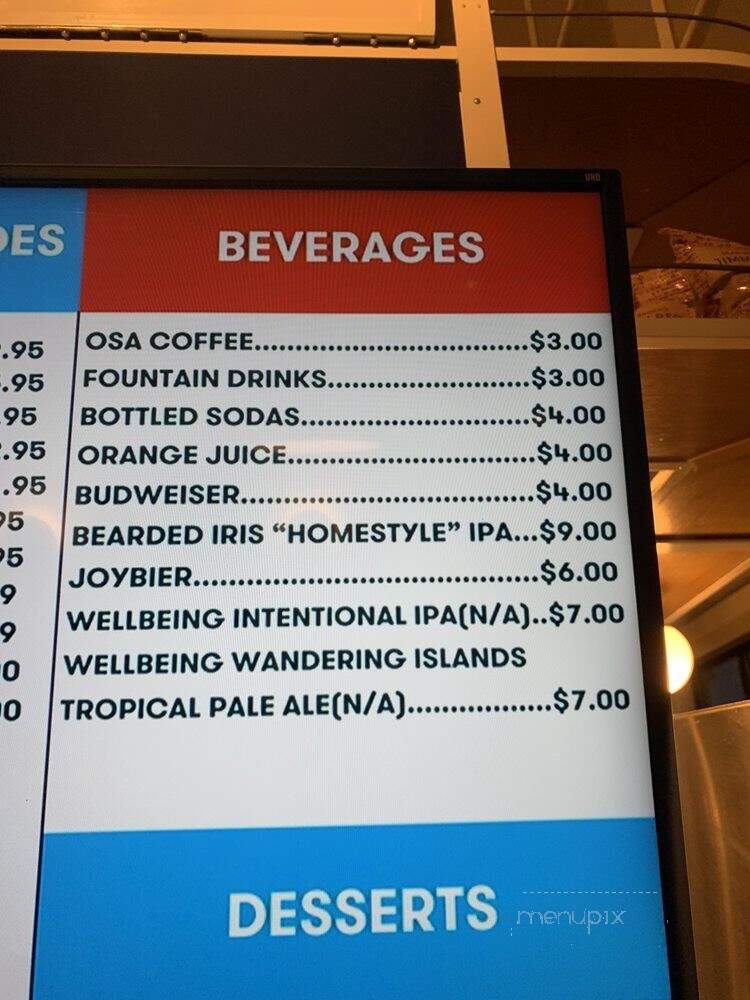 Joyland - Nashville, TN menu_pic