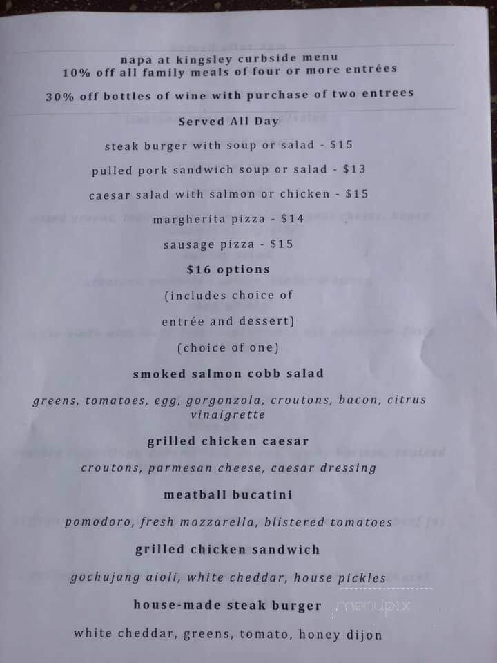 Napa at Kingsley - Fort Mill, SC menu_pic