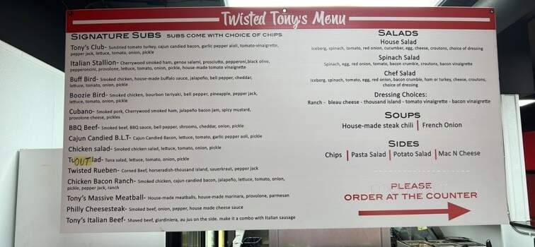 Twisted Tony's - Osage Beach, MO menu_pic
