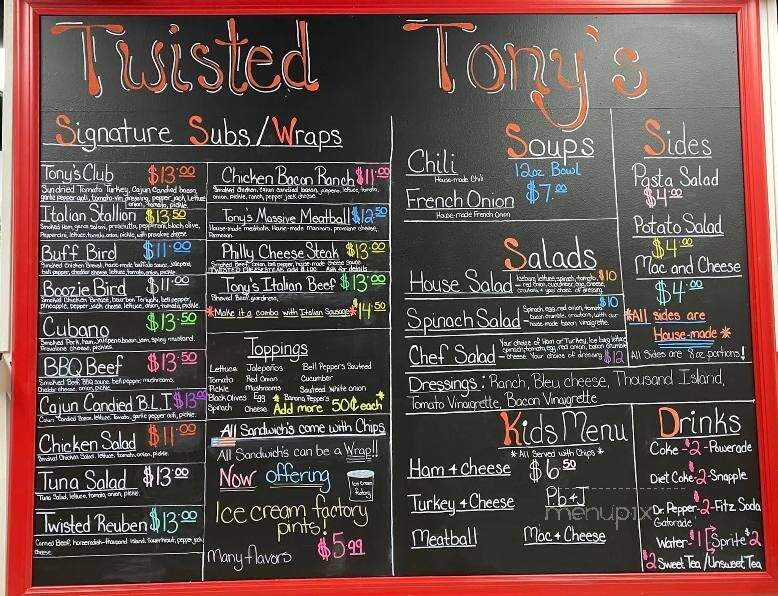 Twisted Tony's - Osage Beach, MO menu_pic