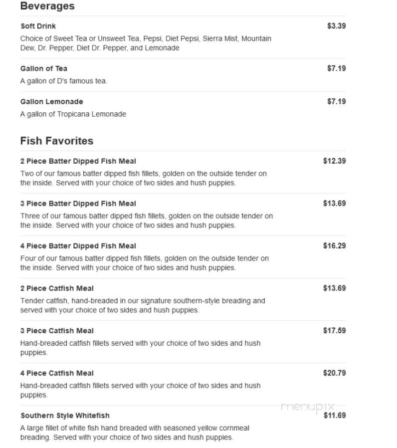 Captain D's Seafood - Posen, IL menu_pic