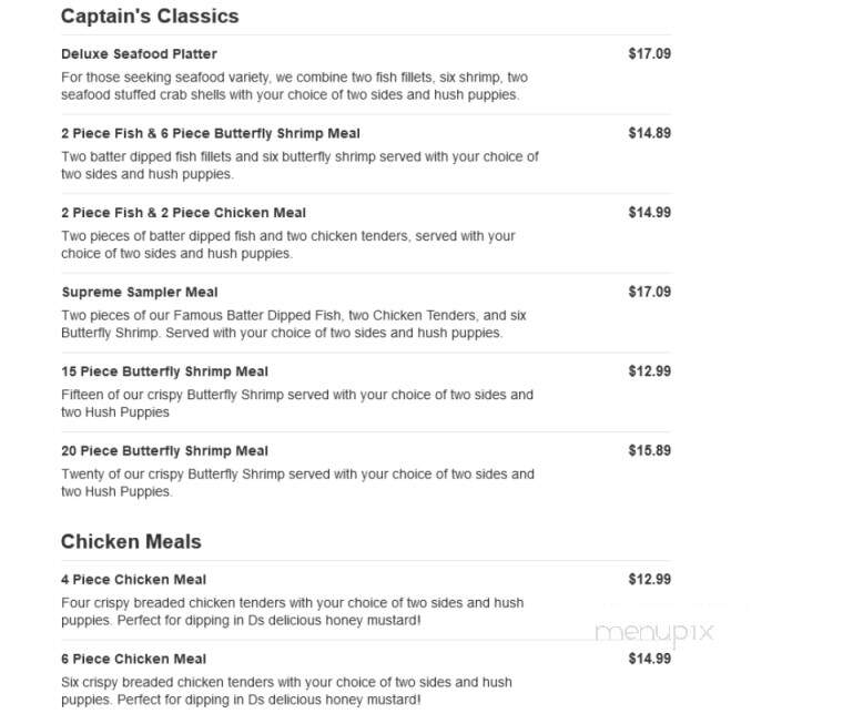 Captain D's Seafood - Posen, IL menu_pic