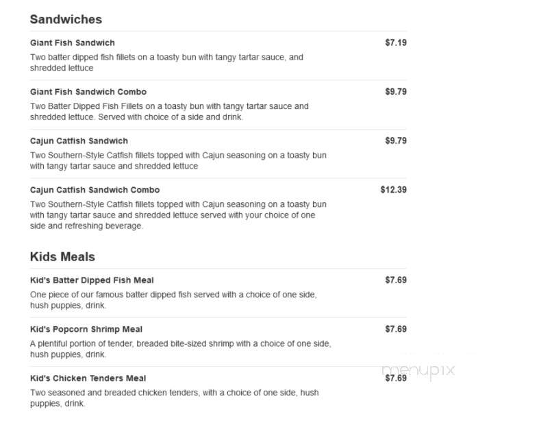 Captain D's Seafood - Posen, IL menu_pic