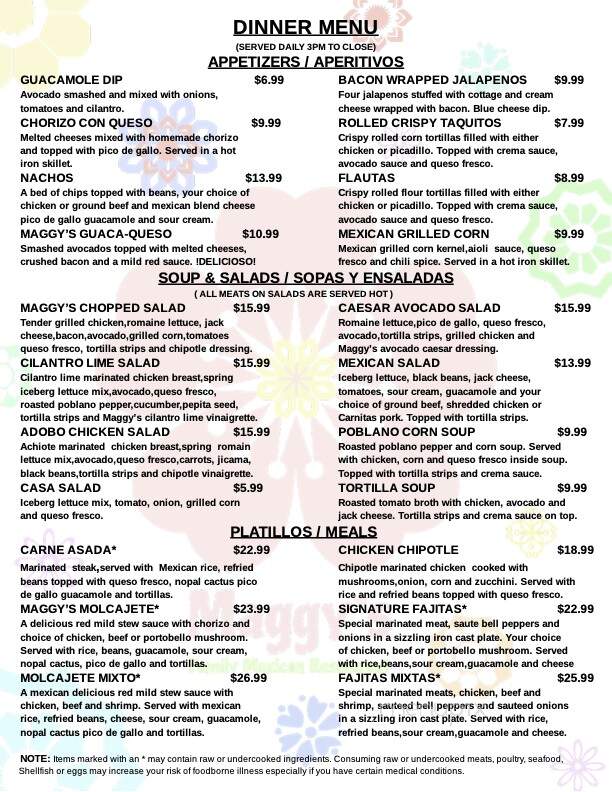 Maggy's Family Mexican Restaurant - Gold Bar, WA menu_pic