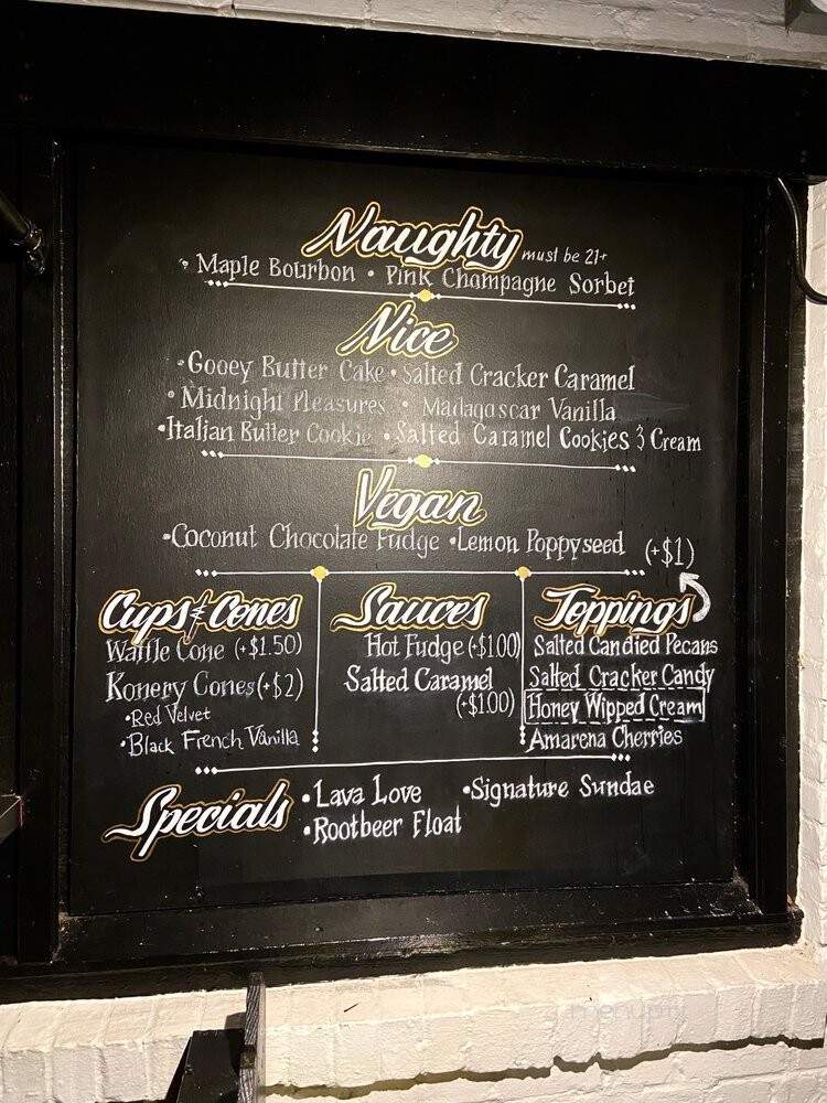 Clementine's Naughty and Nice Creamery - Kirkwood, MO menu_pic