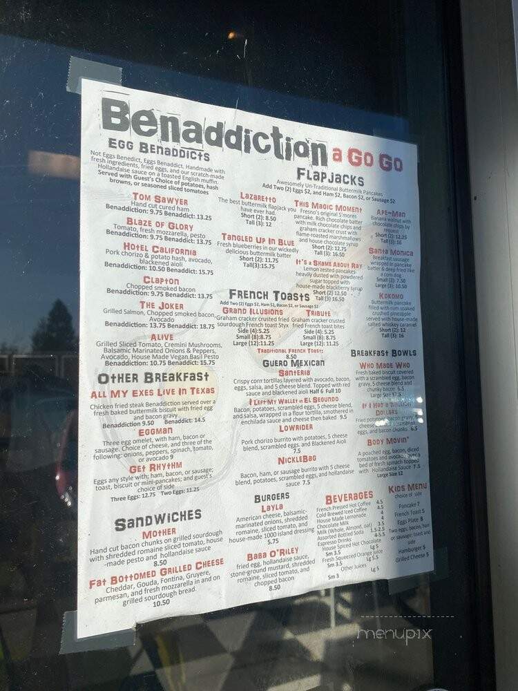 Benaddiction North - Fresno, CA menu_pic
