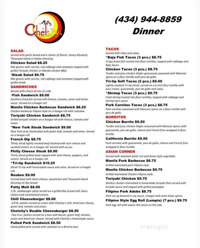 Chelsity's - Lynchburg, VA menu_pic