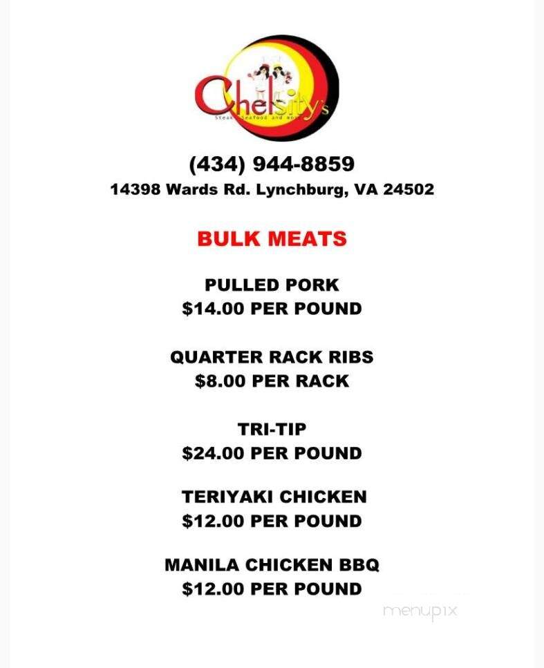 Chelsity's - Lynchburg, VA menu_pic