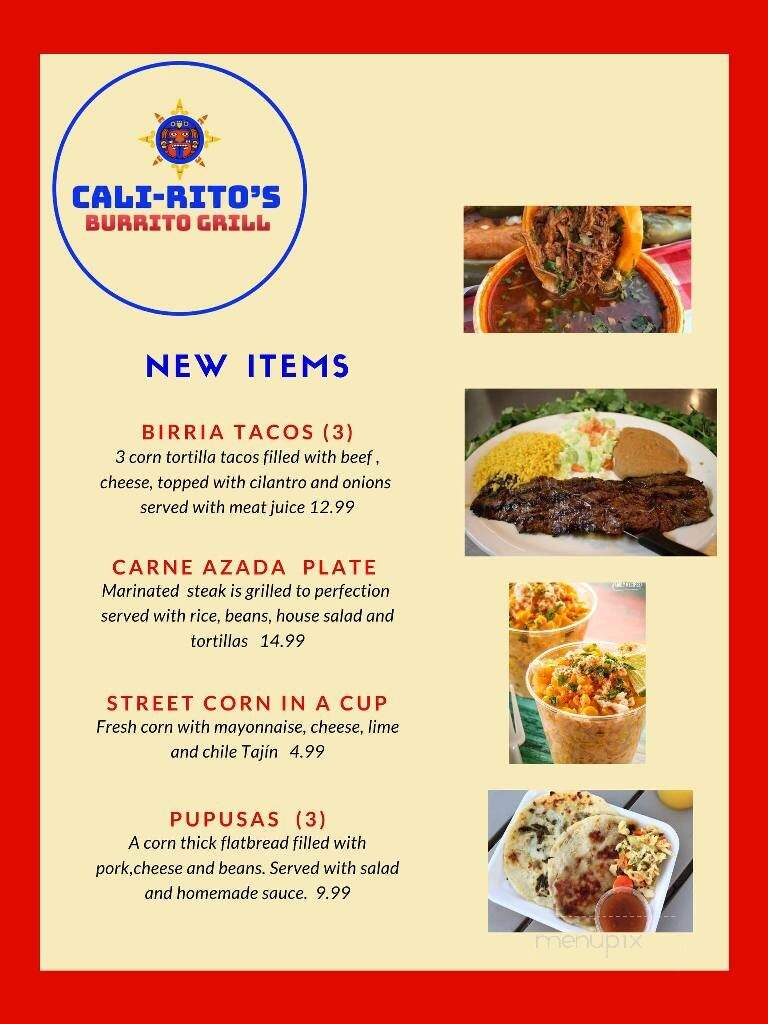 Cali-Ritos Burrito Grill - Worcester, MA menu_pic