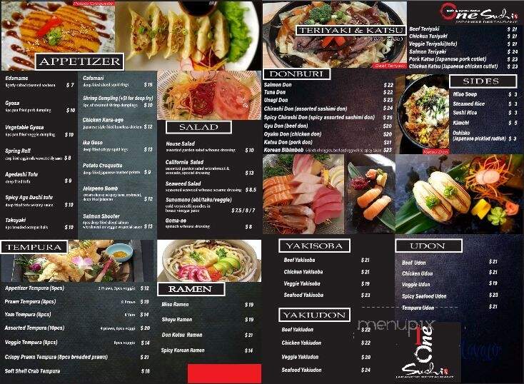 One Sushi - Jasper, AB menu_pic