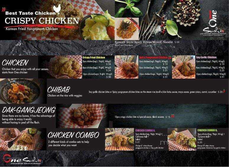 One Sushi - Jasper, AB menu_pic