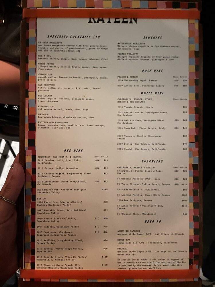 Ka'teen - Los Angeles, CA menu_pic