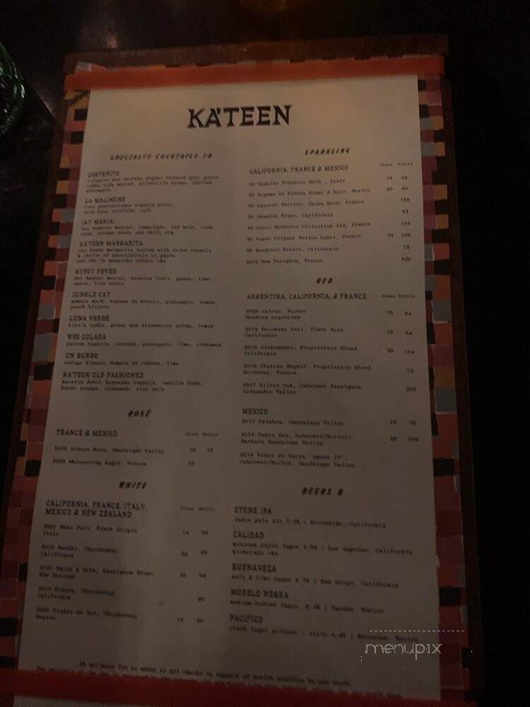 Ka'teen - Los Angeles, CA menu_pic