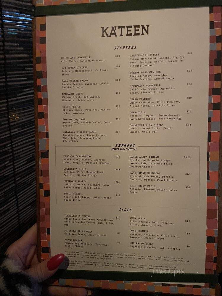 Ka'teen - Los Angeles, CA menu_pic