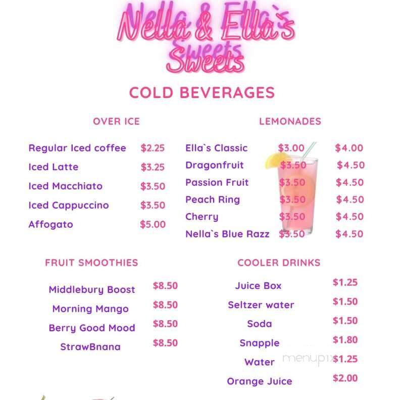 Nella & Ella's Sweets - Middlebury, CT menu_pic