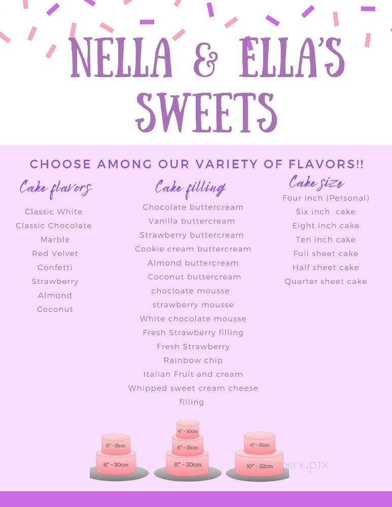 Nella & Ella's Sweets - Middlebury, CT menu_pic