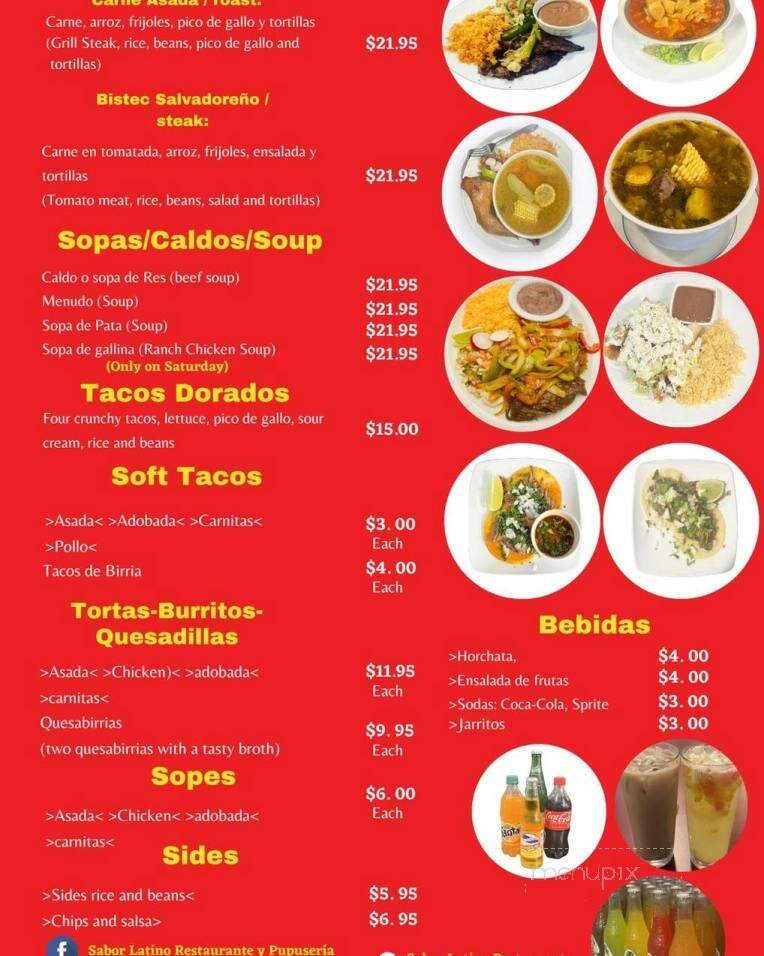 Sabor Latino - Ferndale, WA menu_pic