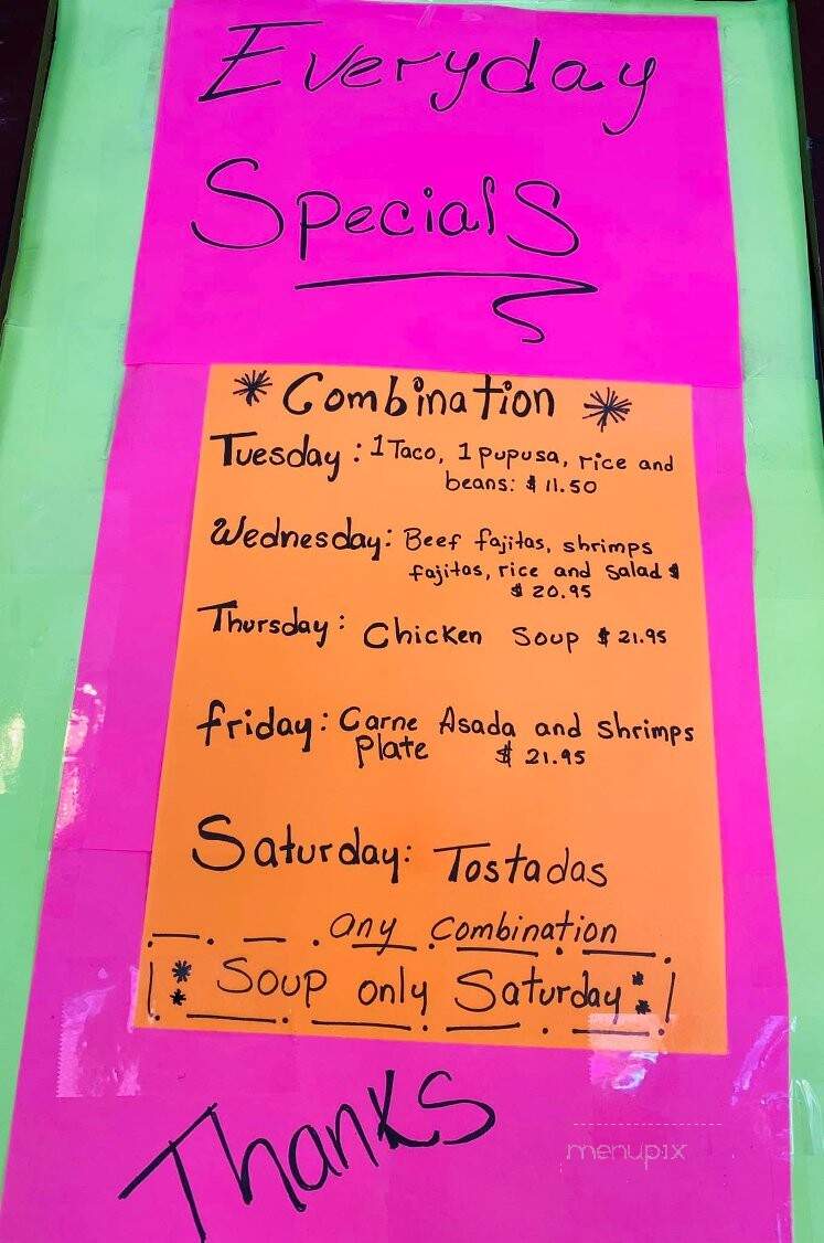 Sabor Latino - Ferndale, WA menu_pic
