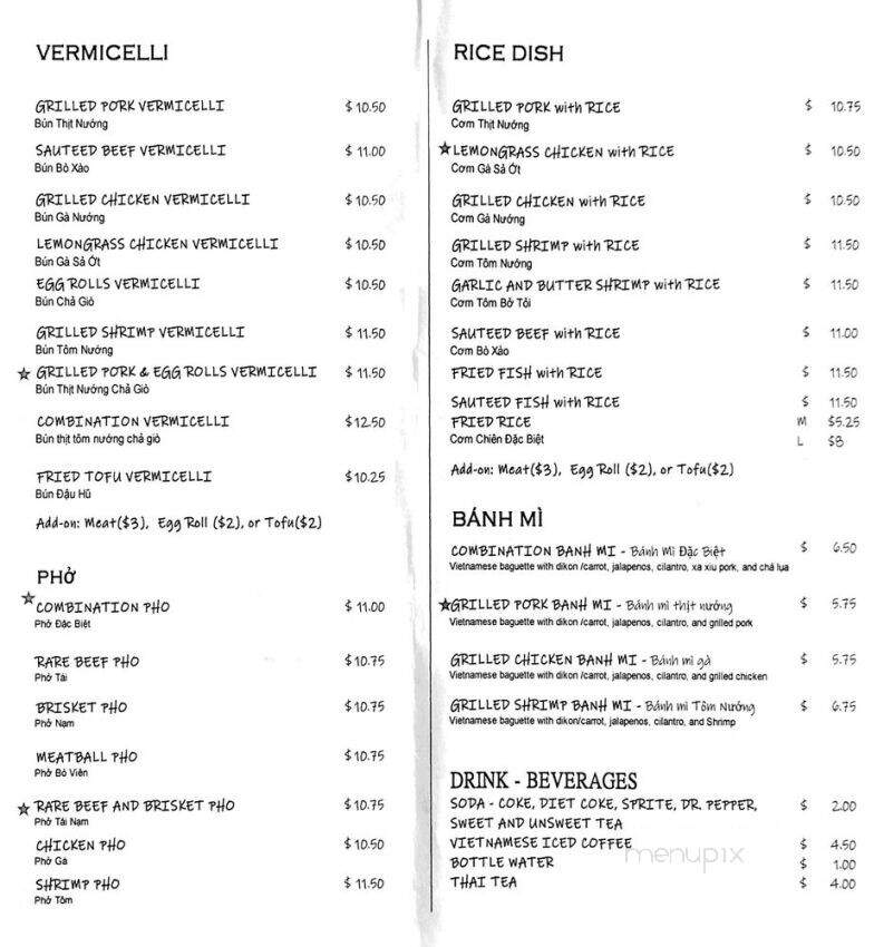 Thanh Lien Kitchen - New Orleans, LA menu_pic