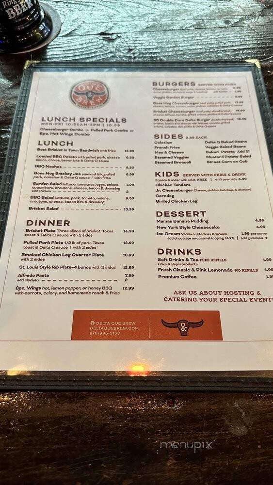 Delta Que & Brew - Helena, AR menu_pic