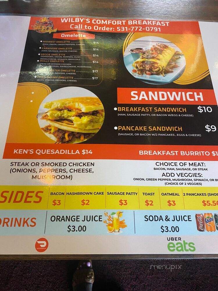 Wilby's Comfort 2.0 - Papillion, NE menu_pic