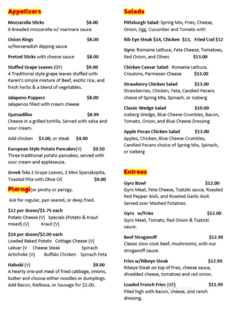 Penny's Delight - Ambridge, PA menu_pic