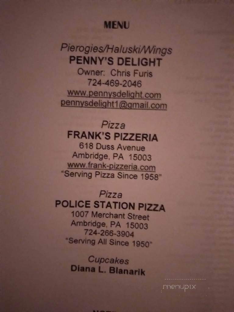 Penny's Delight - Ambridge, PA menu_pic