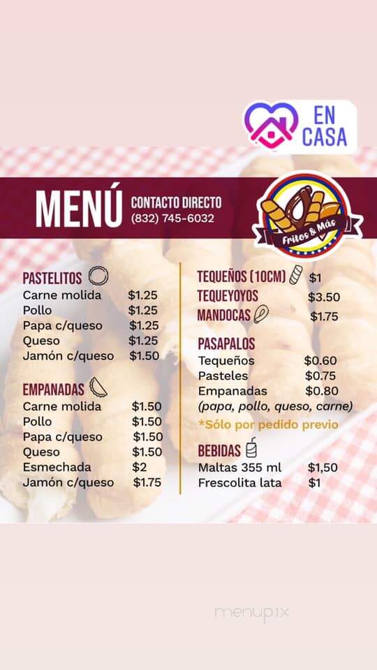 Online Menu of Fritos y Mas, Tomball, TX