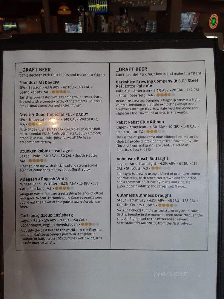 Maple Leaf Inn - Westfield, MA menu_pic