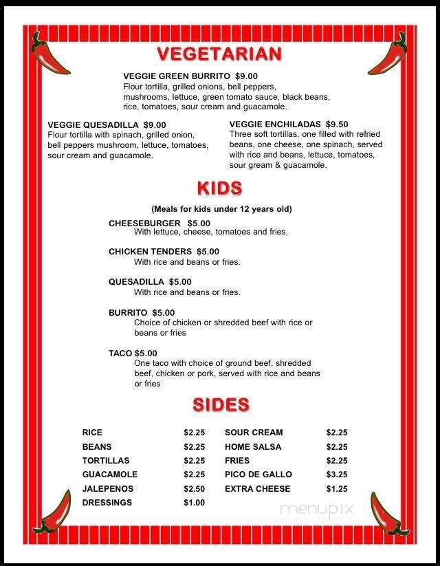 Jalapa Mexican Grill - Millis, MA menu_pic