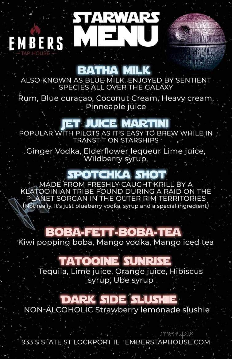 Embers Tap House - Lockport, IL menu_pic