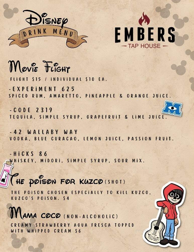 Embers Tap House - Lockport, IL menu_pic