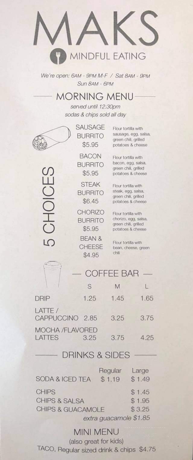 MAKS - Pueblo, CO menu_pic
