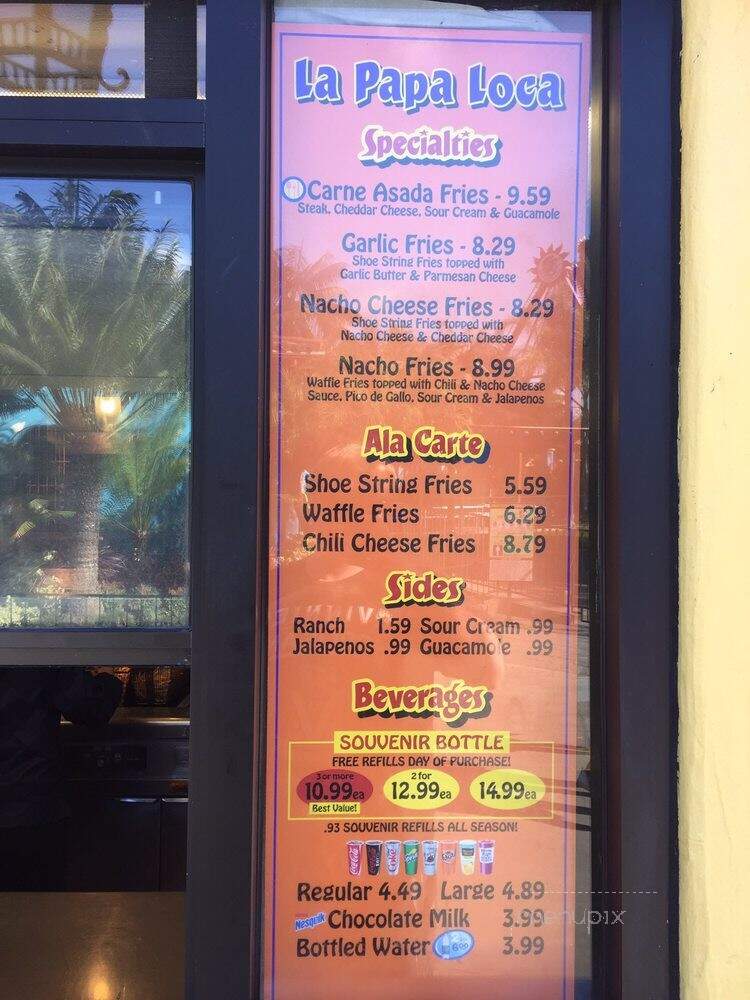 La Papa Loca at Knotts Berry Farm - Buena Park, CA menu_pic