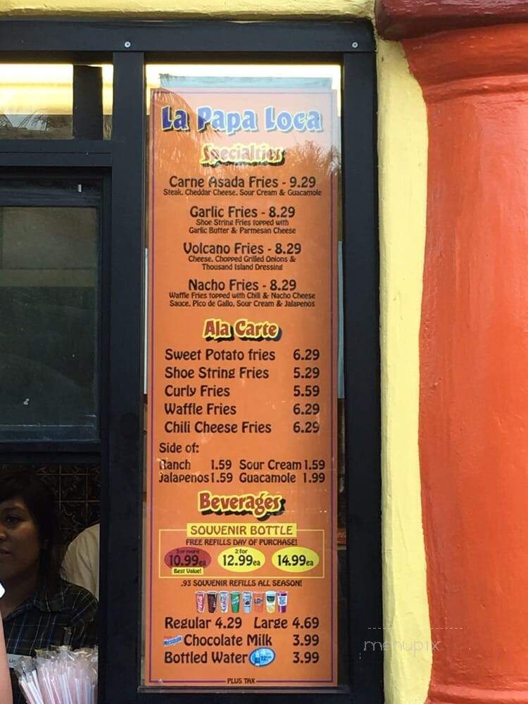 La Papa Loca at Knotts Berry Farm - Buena Park, CA menu_pic