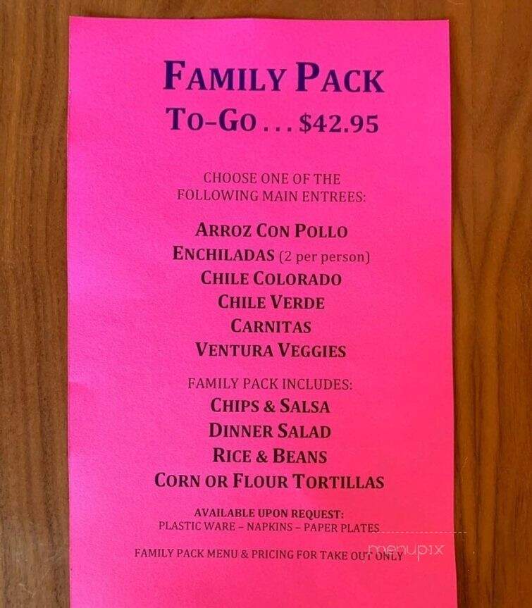 Yolanda's Mexican Cafe - Oxnard, CA menu_pic