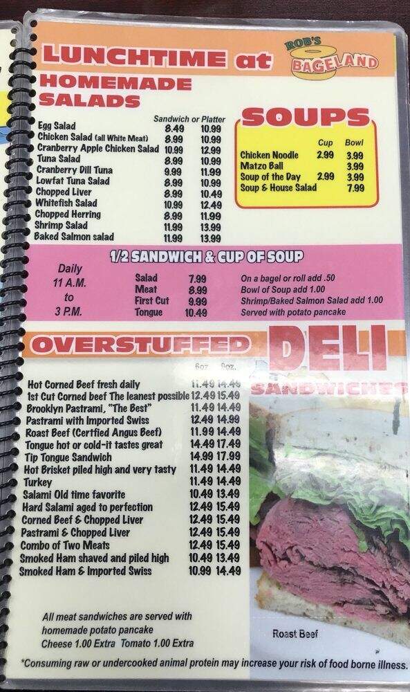 Rob's Bageland-Lakeview Plaza - Coral Springs, FL menu_pic