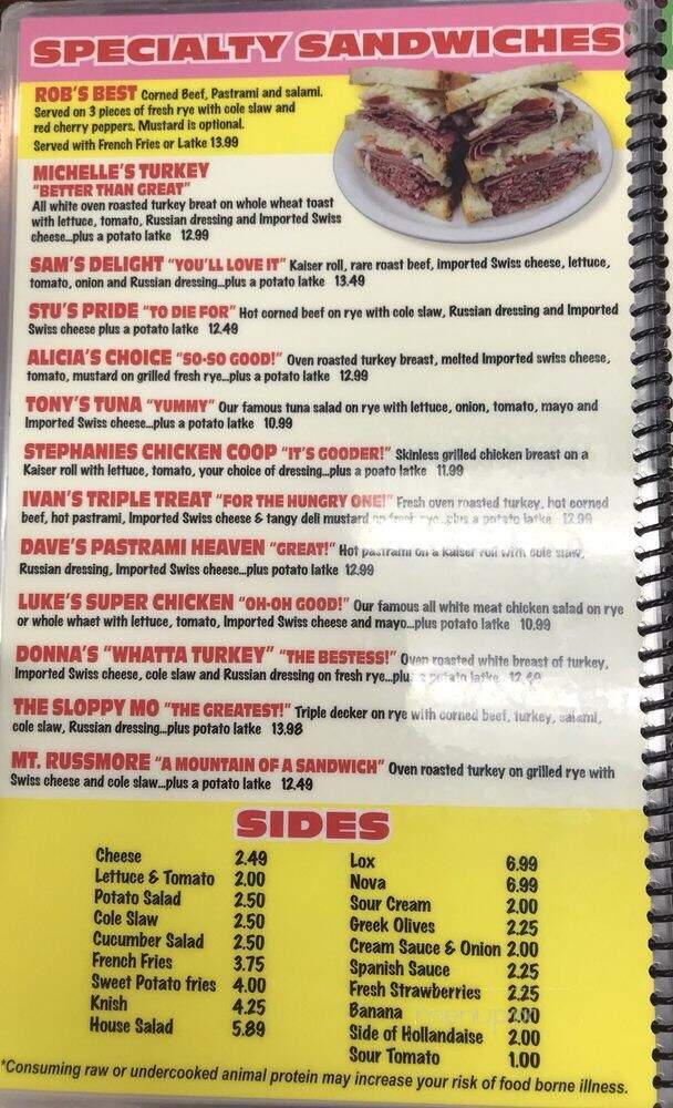 Rob's Bageland-Lakeview Plaza - Coral Springs, FL menu_pic