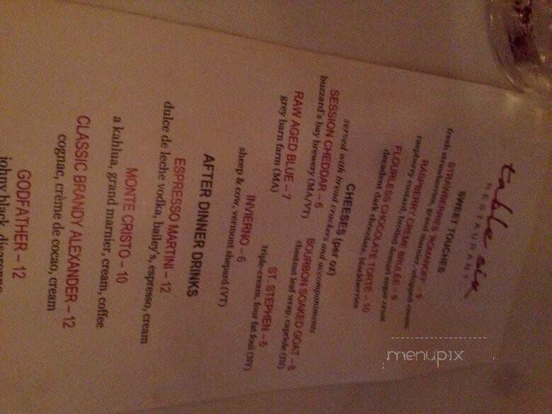 Table Six Restaurant - Lenox, MA menu_pic