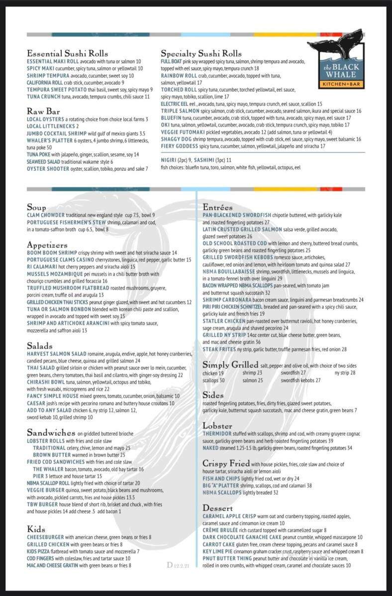 The Black Whale - New Bedford, MA menu_pic