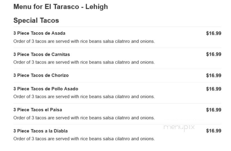 El Tarasco - Lehigh Acres, FL menu_pic