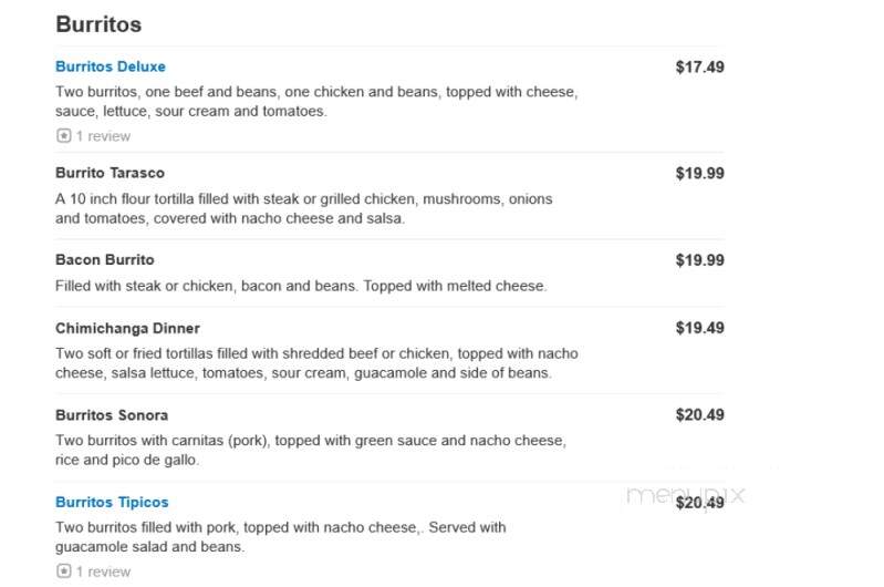 El Tarasco - Lehigh Acres, FL menu_pic