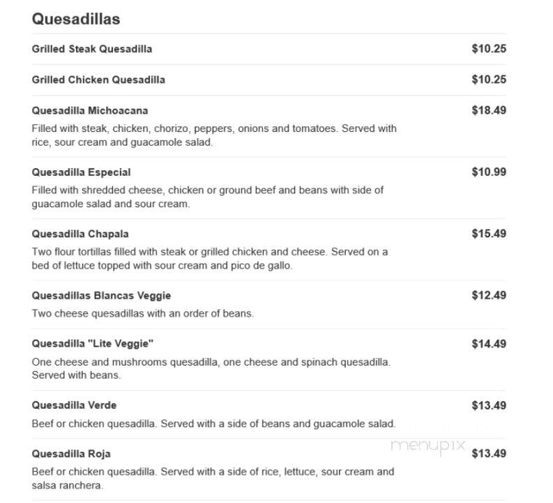 El Tarasco - Lehigh Acres, FL menu_pic