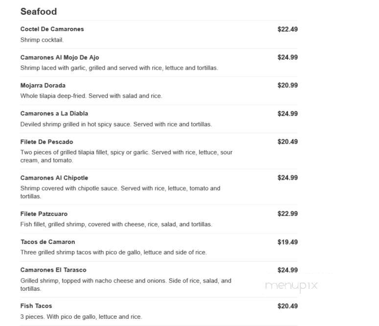 El Tarasco - Lehigh Acres, FL menu_pic