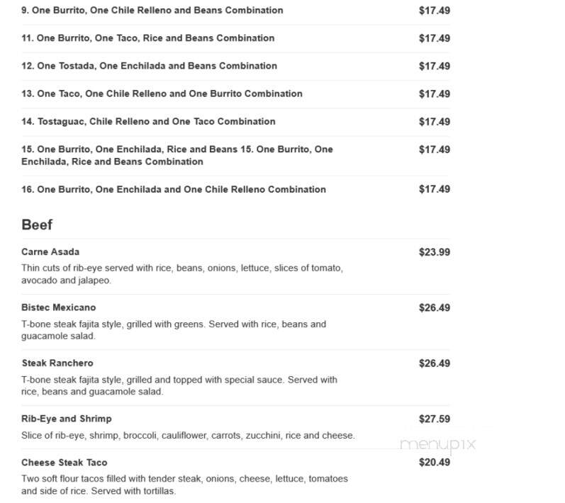El Tarasco - Lehigh Acres, FL menu_pic