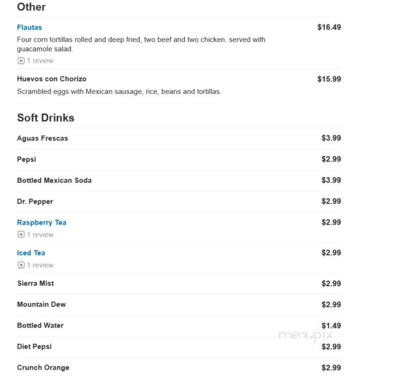 El Tarasco - Lehigh Acres, FL menu_pic