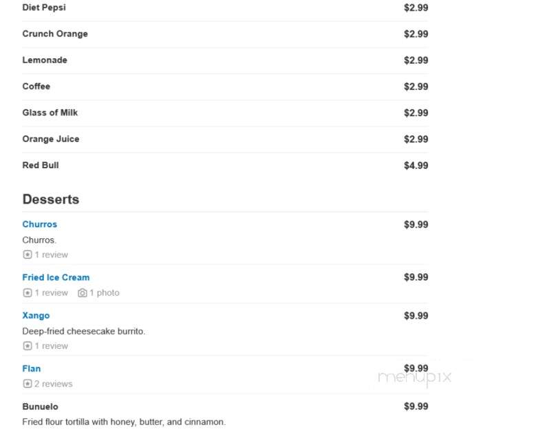 El Tarasco - Lehigh Acres, FL menu_pic