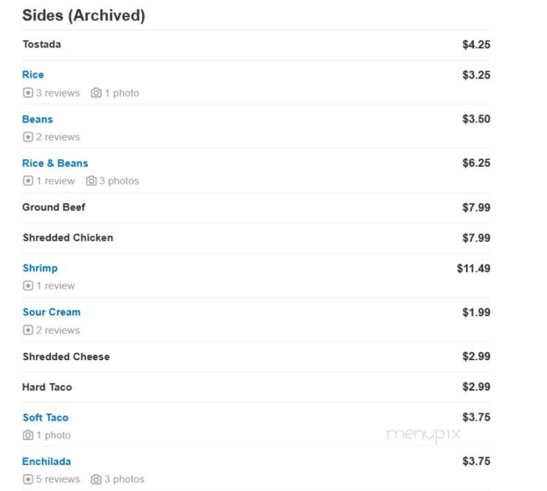 El Tarasco - Lehigh Acres, FL menu_pic